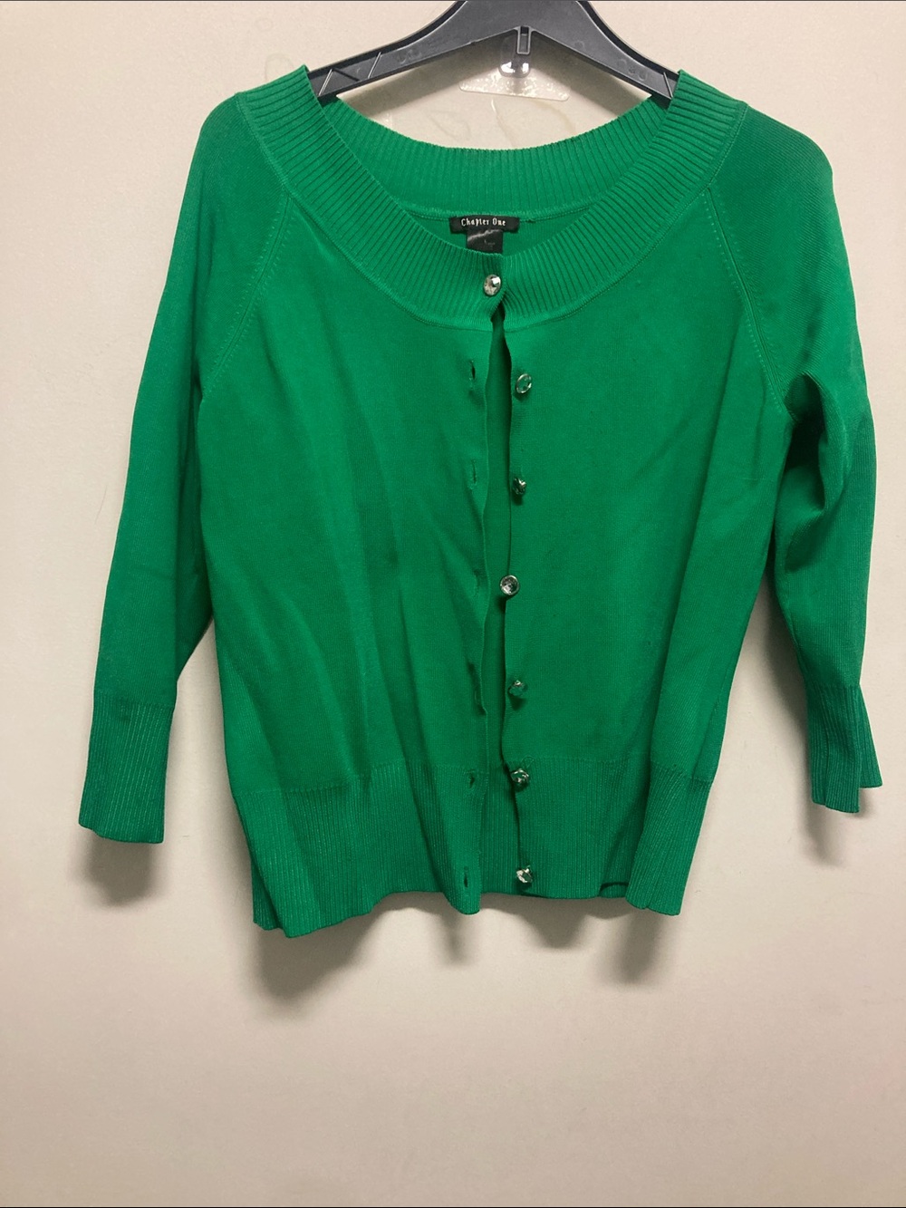 CHAPTER ONE/ Emerald Button-Up Cardigan Sweater